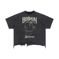 Vintage Wash Boxy Distressed Hem T-Shirt